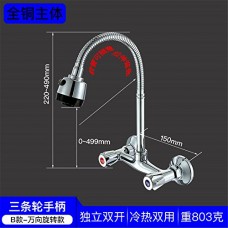 LYTOR Kitchen Faucet contemporary Solid Brass Kitchen Sink Mixer Tap Hot and Cold Water two handle tap Sink Mixer Tall Mixer Tap - B07G5Y3NJW